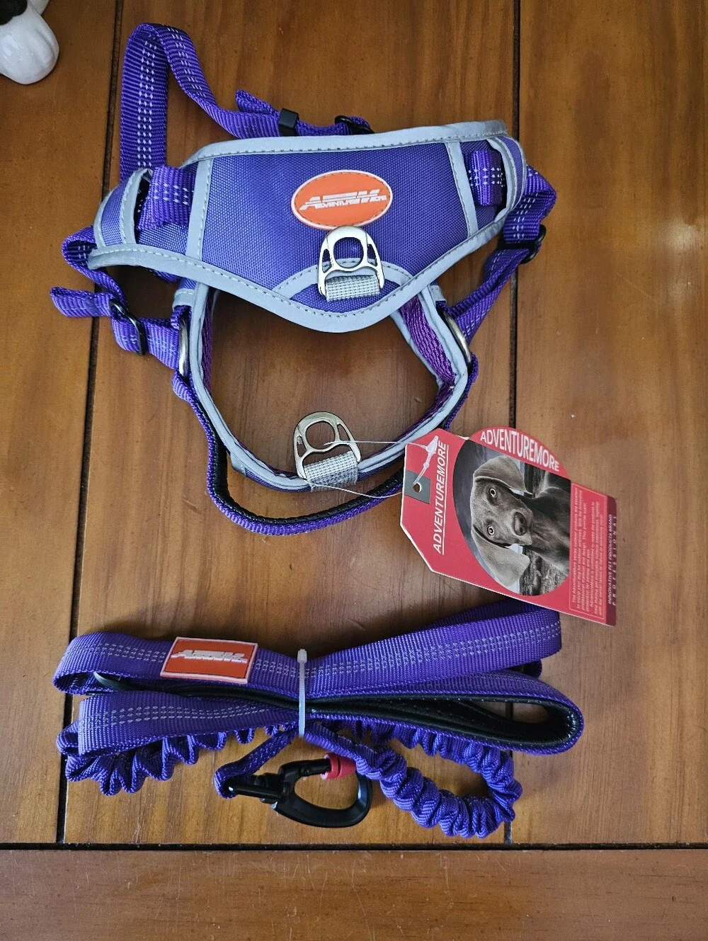 New size small Dog Halter harness & leash set( purple)